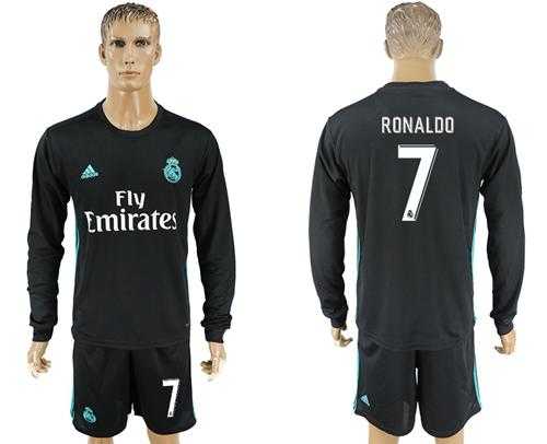 Real Madrid #7 Ronaldo Away Long Sleeves Soccer Club Jersey