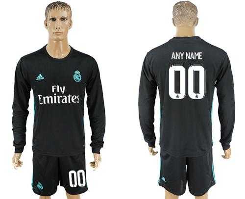 Real Madrid Personalized Away Long Sleeves Soccer Club Jersey