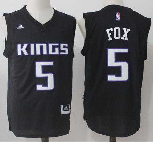 Sacramento Kings #5 De'Aaron Fox Black Fashion Stitched NBA Jersey