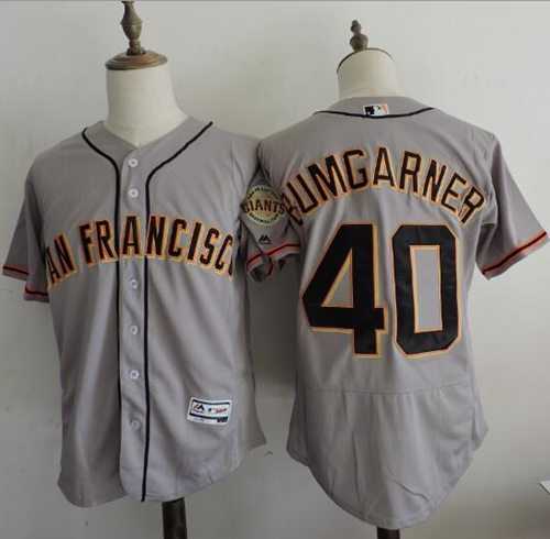 San Francisco Giants #40 Madison Bumgarner Grey Flexbase Authentic Collection Road Stitched MLB jerseys