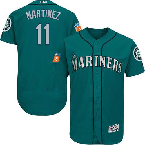 Seattle Mariners #11 Edgar Martinez Green Flexbase Authentic Collection Stitched MLB Jersey