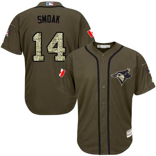 Toronto Blue Jays #14 Justin Smoak Green Salute to Service Stitched MLB Jersey