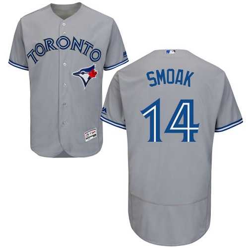 Toronto Blue Jays #14 Justin Smoak Grey Flexbase Authentic Collection Stitched MLB Jersey
