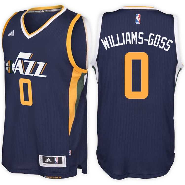 Utah Jazz #0 Nigel Williams-Goss Road Navy New Swingman Stitched NBA Jersey