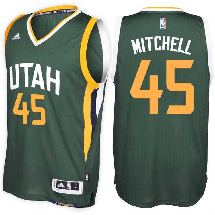 Utah Jazz #45 Donovan Mitchell Alternate Green New Swingman Stitched NBA Jersey