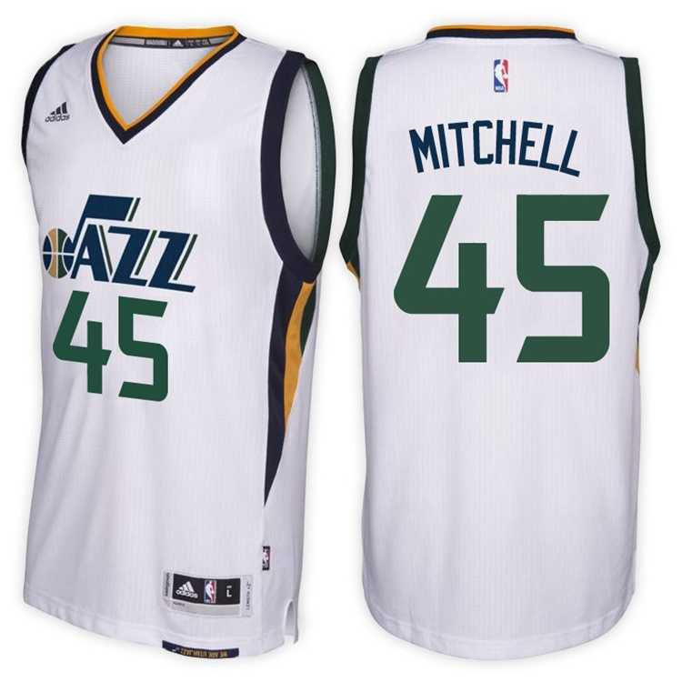 Utah Jazz #45 Donovan Mitchell Home White New Swingman Stitched NBA Jersey