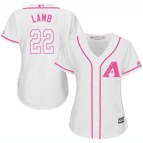 Women's Arizona Diamondbacks #22 Jake Lamb White Pink Fashion Stitched MLB Jersey