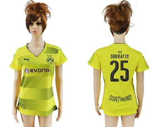 Women's Dortmund #25 Sokratis Home Soccer Club Jersey