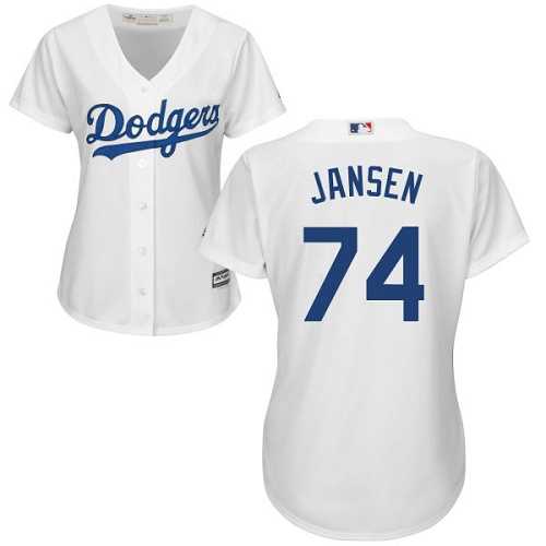 Women's Los Angeles Dodgers #74 Kenley Jansen White Home Stitched MLB Jersey