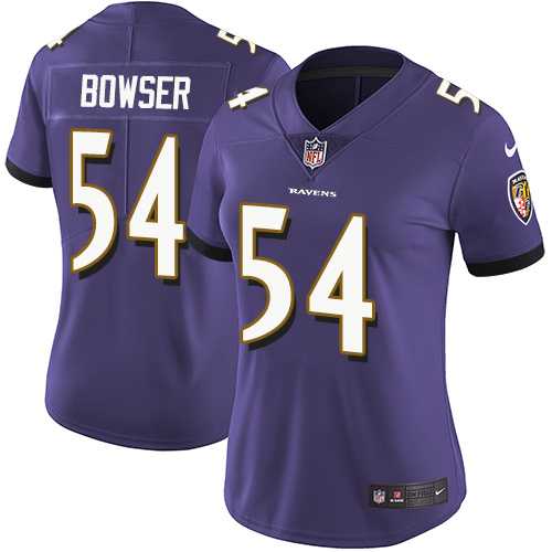 Women's Nike Baltimore Ravens #54 Tyus Bowser Purple Team Color Stitched NFL Vapor Untouchable Limited Jersey