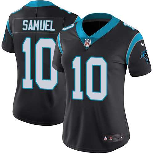 Women's Nike Carolina Panthers #10 Curtis Samuel Black Team Color Stitched NFL Vapor Untouchable Limited Jersey