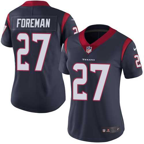 Women's Nike Houston Texans #27 D'Onta Foreman Navy Blue Team Color Stitched NFL Vapor Untouchable Limited Jersey