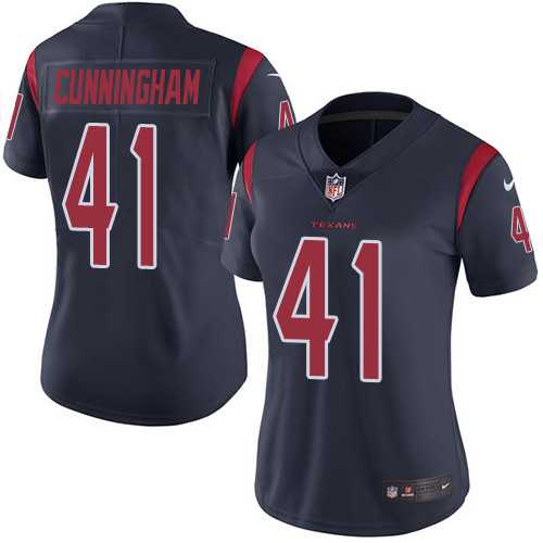 Women's Nike Houston Texans #41 Zach Cunningham Navy Blue Stitched NFL Limited Rush Jersey