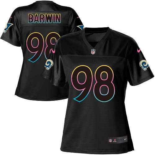 Women's Nike Los Angeles Rams #98 Connor Barwin Black NFL Fashion Game Jersey