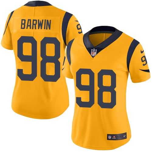 Women's Nike Los Angeles Rams #98 Connor Barwin Gold Stitched NFL Limited Rush Jersey