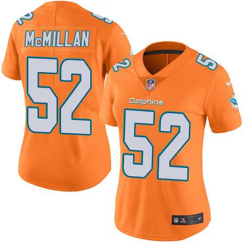 Women's Nike Miami Dolphins #52 Raekwon McMillan Orange Stitched NFL Limited Rush Jersey