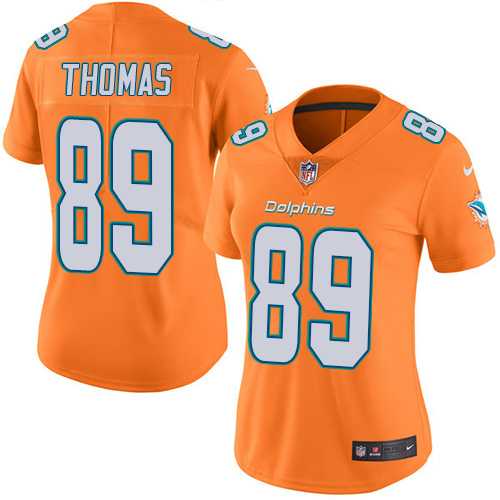 Women's Nike Miami Dolphins #89 Julius Thomas Orange Stitched NFL Limited Rush Jersey