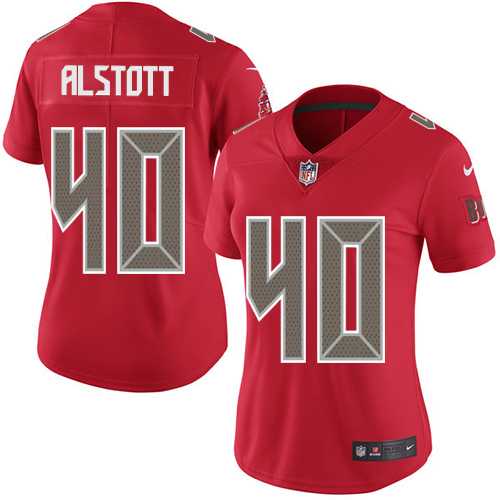 Women's Nike Tampa Bay Buccaneers #40 Mike Alstott Red Stitched NFL Limited Rush Jersey