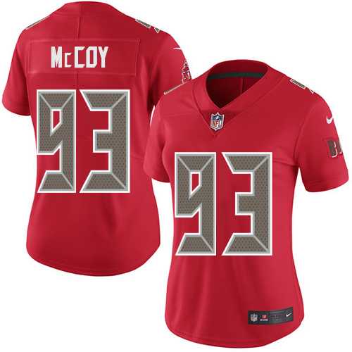 Women's Nike Tampa Bay Buccaneers #93 Gerald McCoy Red Stitched NFL Limited Rush Jersey