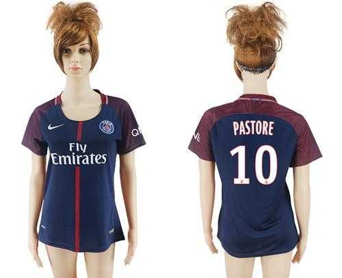 Women's Paris Saint-Germain #10 Pastore Home Soccer Club Jersey