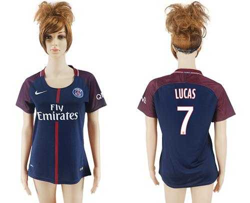 Women's Paris Saint-Germain #7 Lucas Home Soccer Club Jersey
