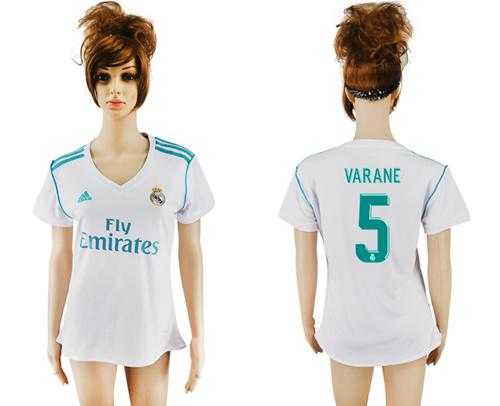 Women's Real Madrid #5 Varane Home Soccer Club Jersey