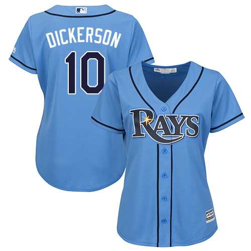 Women's Tampa Bay Rays #10 Corey Dickerson Light Blue Alternate Stitched MLB Jersey