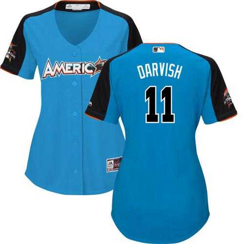 Women's Texas Rangers #11 Yu Darvish Blue 2017 All-Star American League Stitched MLB Jersey