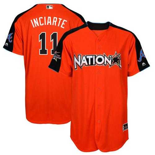Youth Atlanta Braves #11 Ender Inciarte Orange 2017 All-Star National League Stitched MLB Jersey