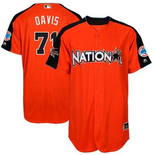 Youth Chicago Cubs #71 Wade Davis Orange 2017 All-Star National League Stitched MLB Jersey