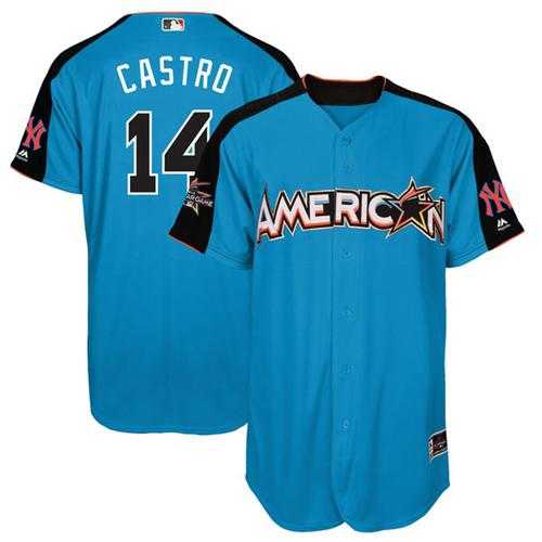 Youth New York Yankees #14 Starlin Castro Blue 2017 All-Star American League Stitched MLB Jersey