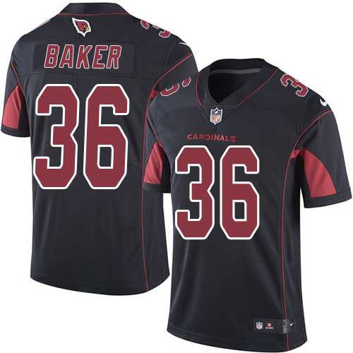 Youth Nike Arizona Cardinals #36 Budda Baker Black Stitched NFL Limited Rush Jersey