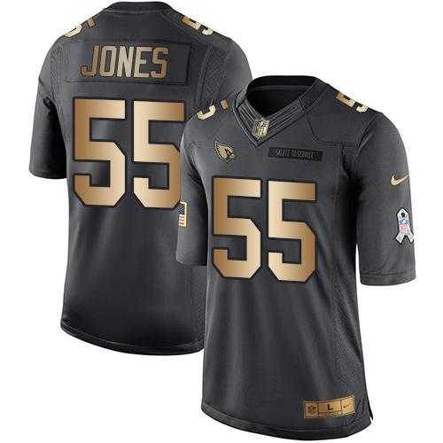 Youth Nike Arizona Cardinals #55 Chandler Jones Black Stitched NFL Limited Gold Salute to Service Jersey