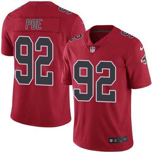 Youth Nike Atlanta Falcons #92 Dontari Poe Red Stitched NFL Limited Rush Jersey