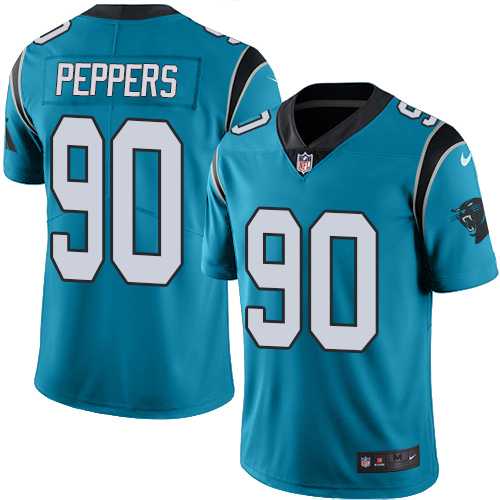 Youth Nike Carolina Panthers #90 Julius Peppers Blue Stitched NFL Limited Rush Jersey