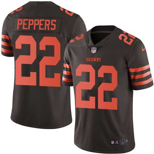 Youth Nike Cleveland Browns #22 Jabrill Peppers Brown Stitched NFL Limited Rush Jersey