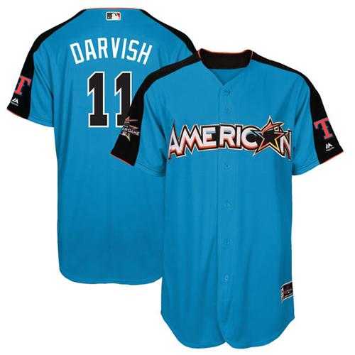 Youth Texas Rangers #11 Yu Darvish Blue 2017 All-Star American League Stitched MLB Jersey