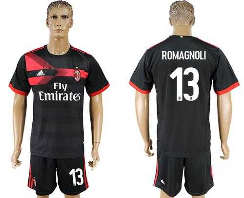 AC Milan #13 Romagnoli Away Soccer Club Jersey