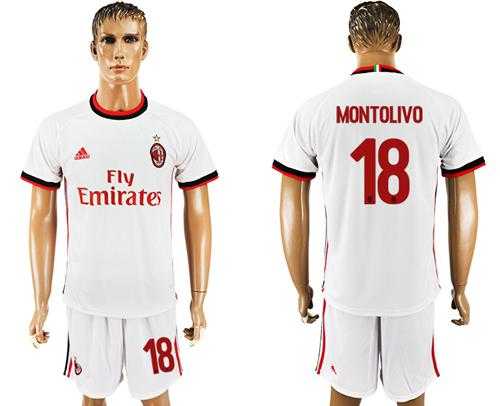 AC Milan #18 Montolivo Away Soccer Club Jersey