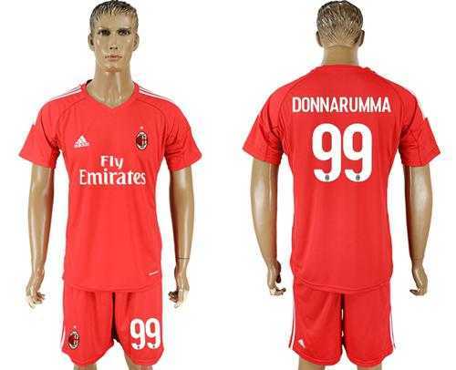 AC Milan #99 Donnarumma Red Goalkeeper Soccer Club Jersey