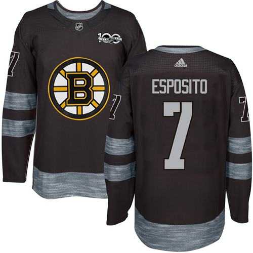 Adidas Boston Bruins #7 Phil Esposito Black 1917-2017 100th Anniversary Stitched NHL