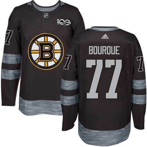 Adidas Boston Bruins #77 Ray Bourque Black 1917-2017 100th Anniversary Stitched NHL