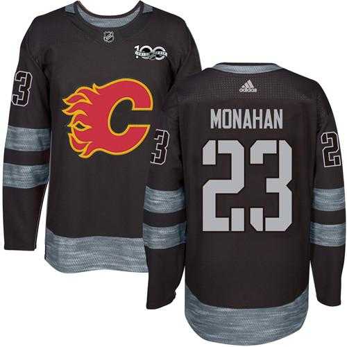 Adidas Calgary Flames #23 Sean Monahan Black 1917-2017 100th Anniversary Stitched NHL