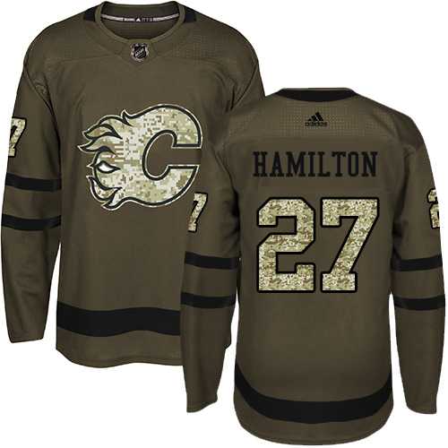 Adidas Calgary Flames #27 Dougie Hamilton Green Salute to Service Stitched NHL