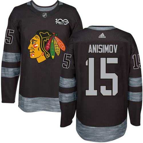 Adidas Chicago Blackhawks #15 Artem Anisimov Black 1917-2017 100th Anniversary Stitched NHL