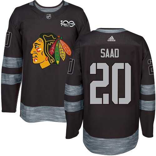 Adidas Chicago Blackhawks #20 Brandon Saad Black 1917-2017 100th Anniversary Stitched NHL