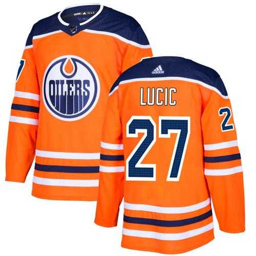 Adidas Edmonton Oilers #27 Milan Lucic Orange Home Authentic Stitched NHL