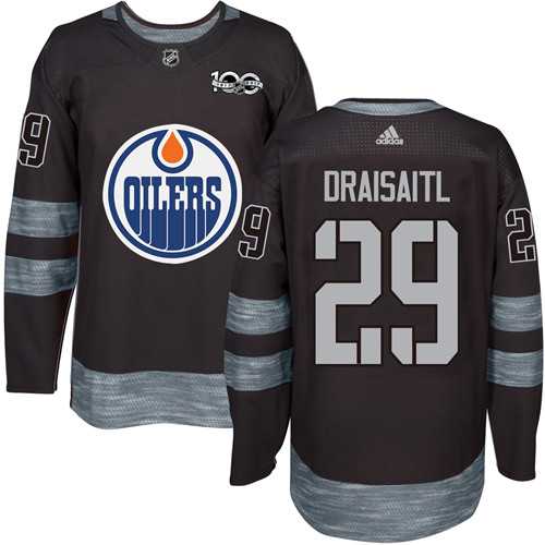 Adidas Edmonton Oilers #29 Leon Draisaitl Black 1917-2017 100th Anniversary Stitched NHL