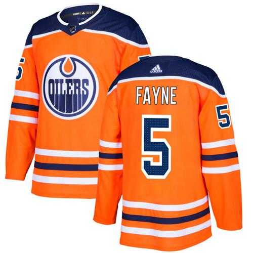 Adidas Edmonton Oilers #5 Mark Fayne Orange Home Authentic Stitched NHL
