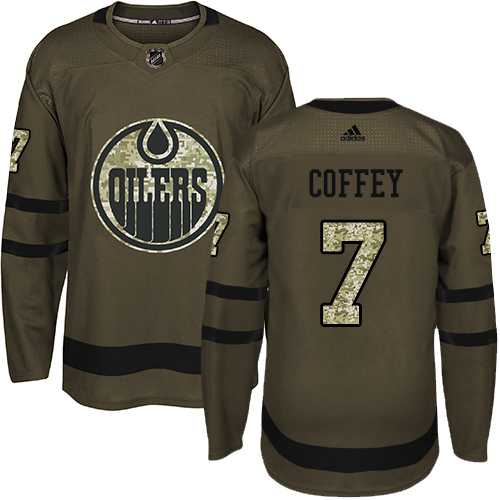 Adidas Edmonton Oilers #7 Paul Coffey Green Salute to Service Stitched NHL